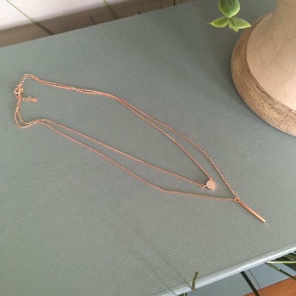 Sterling Silver Rose Gold Layered Pendant Necklace - Picture 3 of 7